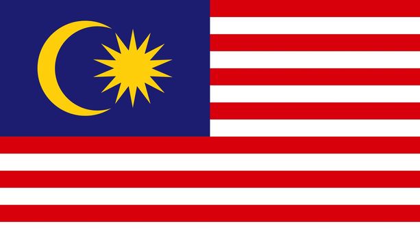 Malaysia flag icon in flat style. National sign vector illustration. Politic business concept.