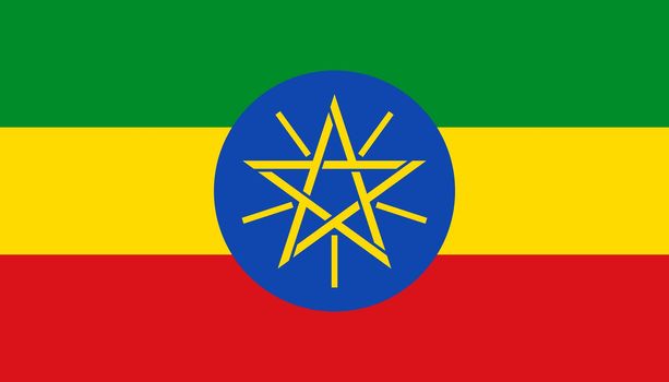 Ethiopia flag icon in flat style. National sign vector illustration. Politic business concept.