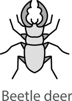 Stag beetle color icon