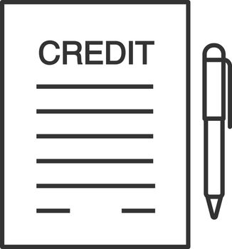 Credit agreement, contract linear icon