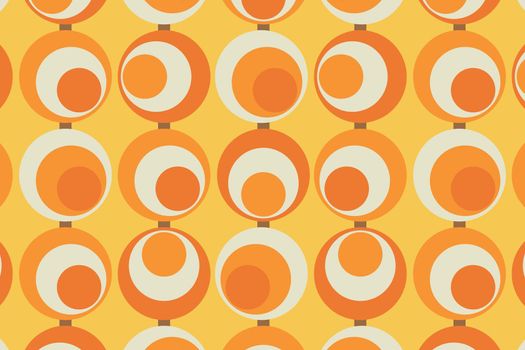 Retro orange background, geometric circle shape vector
