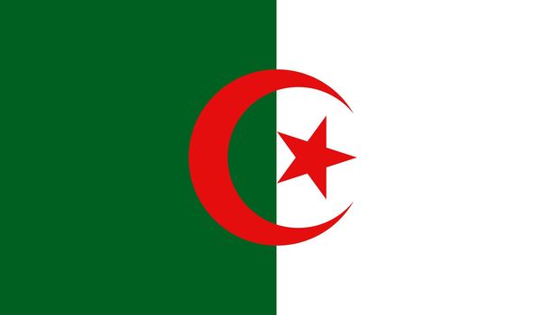 Algeria flag icon in flat style. National sign vector illustration. Politic business concept.