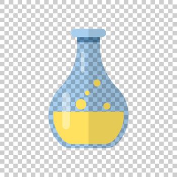 Chemistry beakers sign icon in transparent style. Flask test tube vector illustration on isolated background. Alchemy business concept.