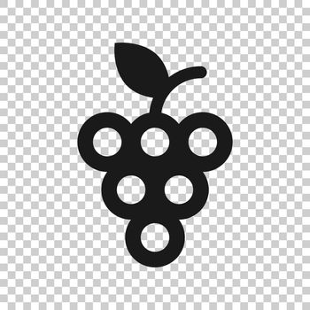 Grape fruits sign icon in transparent style. Grapevine vector illustration on isolated background. Wine grapes business concept.