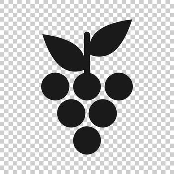 Grape fruits sign icon in transparent style. Grapevine vector illustration on isolated background. Wine grapes business concept.