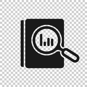Audit document icon in transparent style. Result report vector illustration on isolated background. Verification control business concept.