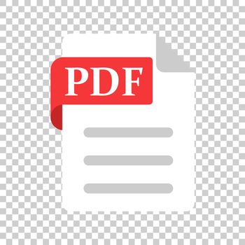 Pdf icon in transparent style. Document text vector illustration on isolated background. Archive business concept.