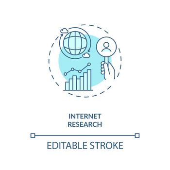 Internet research turquoise concept icon