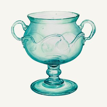 Vintage blue pitcher vector illustration, remixed from the artwork by Giacinto Capelli