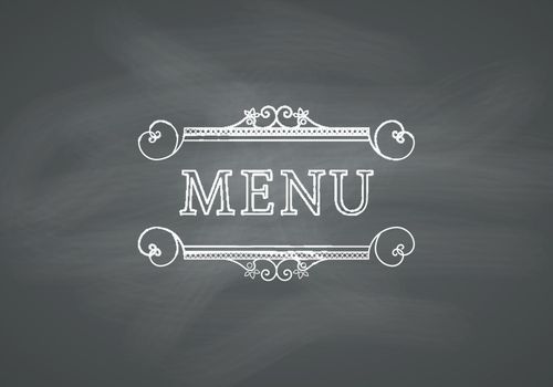 Restaurant Menu Headline with Chalkboard Background