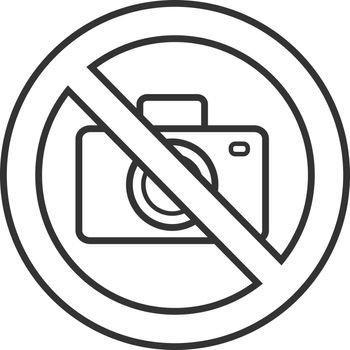 Forbidden sign with camera linear icon