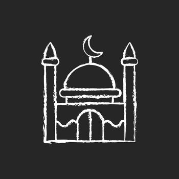 Mosque chalk white icon on black background