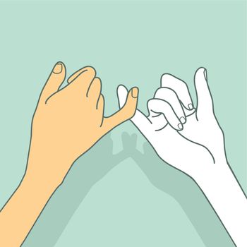 Pinky promise hands vector concept