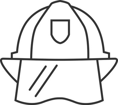 Firefighter helmet linear icon