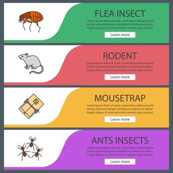 Pest control web banner templates set