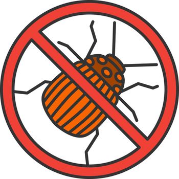 Stop colorado beetle sign color icon