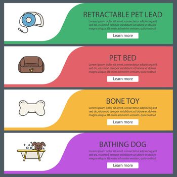 Pets suppplies web banner templates set