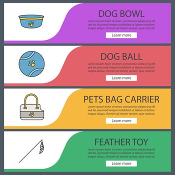 Pets suppplies web banner templates set