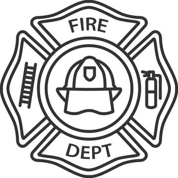 Fire department badge linear icon