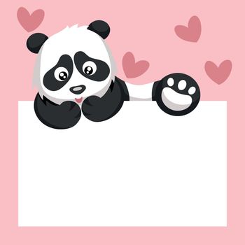 Panda bear card climbing dedication poster by valentine