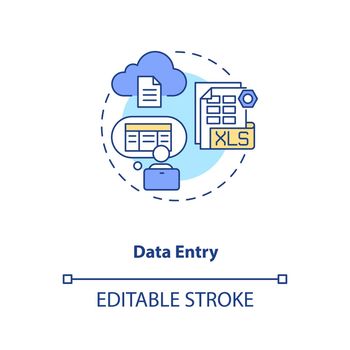 Data entry concept icon