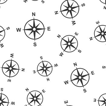 Global navigation icon seamless pattern background. Compass gps vector illustration on white isolated background. Location discovery business concept.