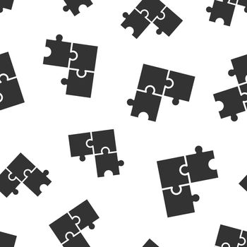 Puzzle compatible icon seamless pattern background. Jigsaw agreement vector illustration on white isolated background. Cooperation solution business concept.