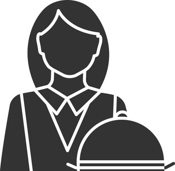 Waitress glyph icon