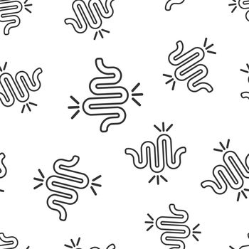 Gut constipation icon seamless pattern background. Colitis vector illustration on white isolated background. Stomach business concept.