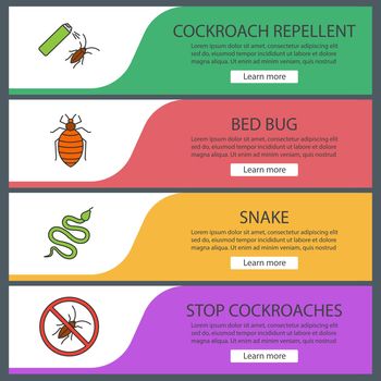 Pest control web banner templates set