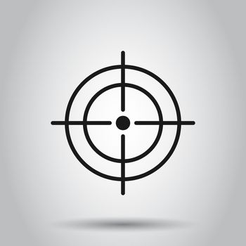 Shooting target vector icon in flat style. Aim sniper symbol illustration on isolated background. Target aim business concept.