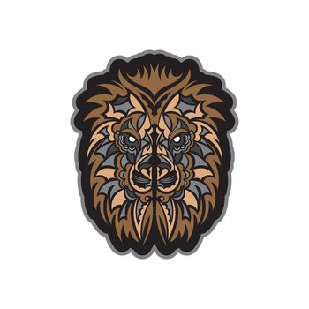 Lion print. Lion face in Maori style. Good for textiles and prints. Exclusive style. Vector illustrator.