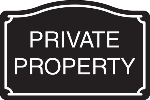 Private property sign. Glyph icon. Property ownership silhouette symbol. Negative space. Vector isolated illustration