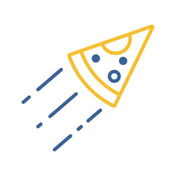 Slice of pizza vector icon. Fast food delivery