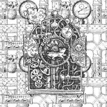 steampunk mechanism sketch