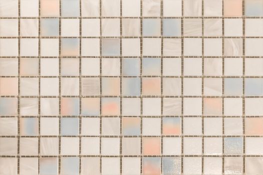 Mosaic abstract background, texture of decorative colored square ceramic tiles