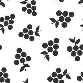 Grape fruits sign icon seamless pattern background. Grapevine vector illustration on white isolated background. Wine grapes business concept.