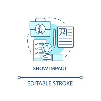 Show impact blue concept icon