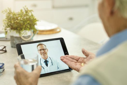 Progressive doctor controlling patient progress over a video-call