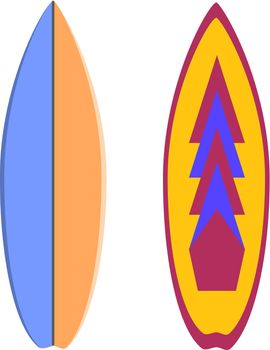 Color surfboard. extreme sport Vector illustration Flat design Vector Illustration