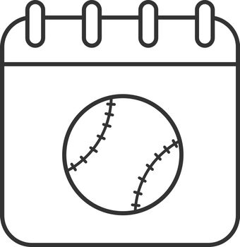 Baseball tournament date linear icon