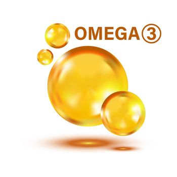 Omega 3 icon in flat style. Pill capsule vector illustration on white isolated background. Oil fish business concept.