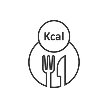 Kcal icon in flat style. Diet vector illustration on white isolated background. Calories business concept.