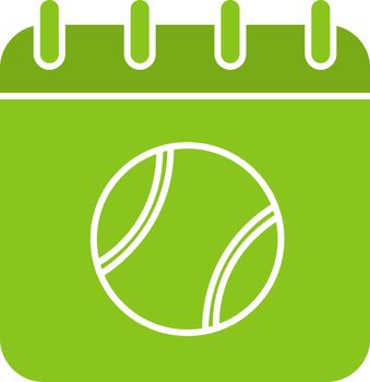 Tennis tournament date glyph color icon
