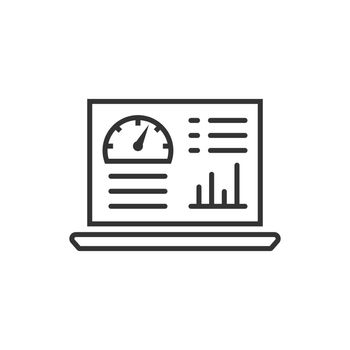 Dashboard icon in flat style. Finance analyzer vector illustration on white isolated background. Performance algorithm business concept.
