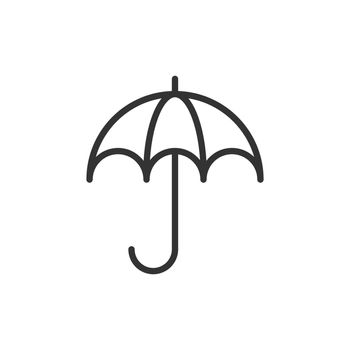 Umbrella icon in flat style. Parasol vector illustration on white isolated background. Umbel business concept.