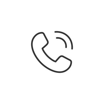 Mobile phone icon in flat style. Telephone talk vector illustration on white isolated background. Hotline contact business concept.