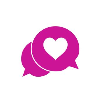 Valentine s day, messages, speech bubble, heart icon. Vector Illustration