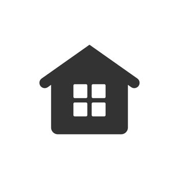 House building icon in flat style. Home apartment vector illustration on white isolated background. House dwelling business concept.