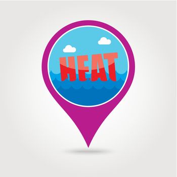 Heat pin map icon. Summer. Vacation